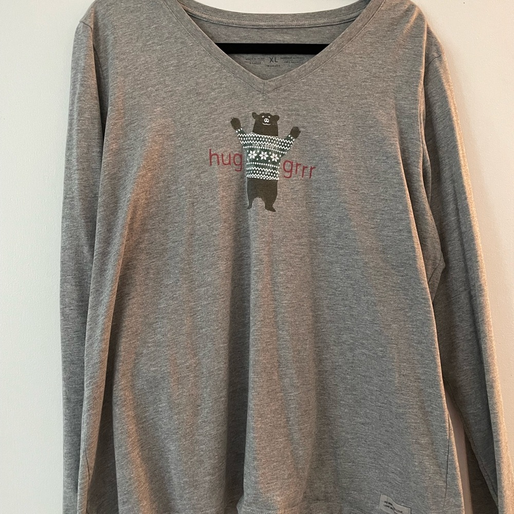 Life is Good V Neck long sleeve tee, size XL